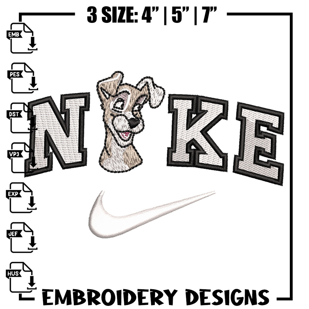Nike white dog embroidery design, Dog embroidery, Nike design, Embroidery shirt, Embroidery file, Digital download.jpg