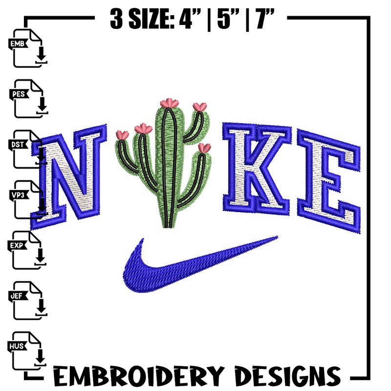 Nike x cactus embroidery design, Cactus embroidery, Nike design,Embroidery shirt, Embroidery file, Digital download.jpg