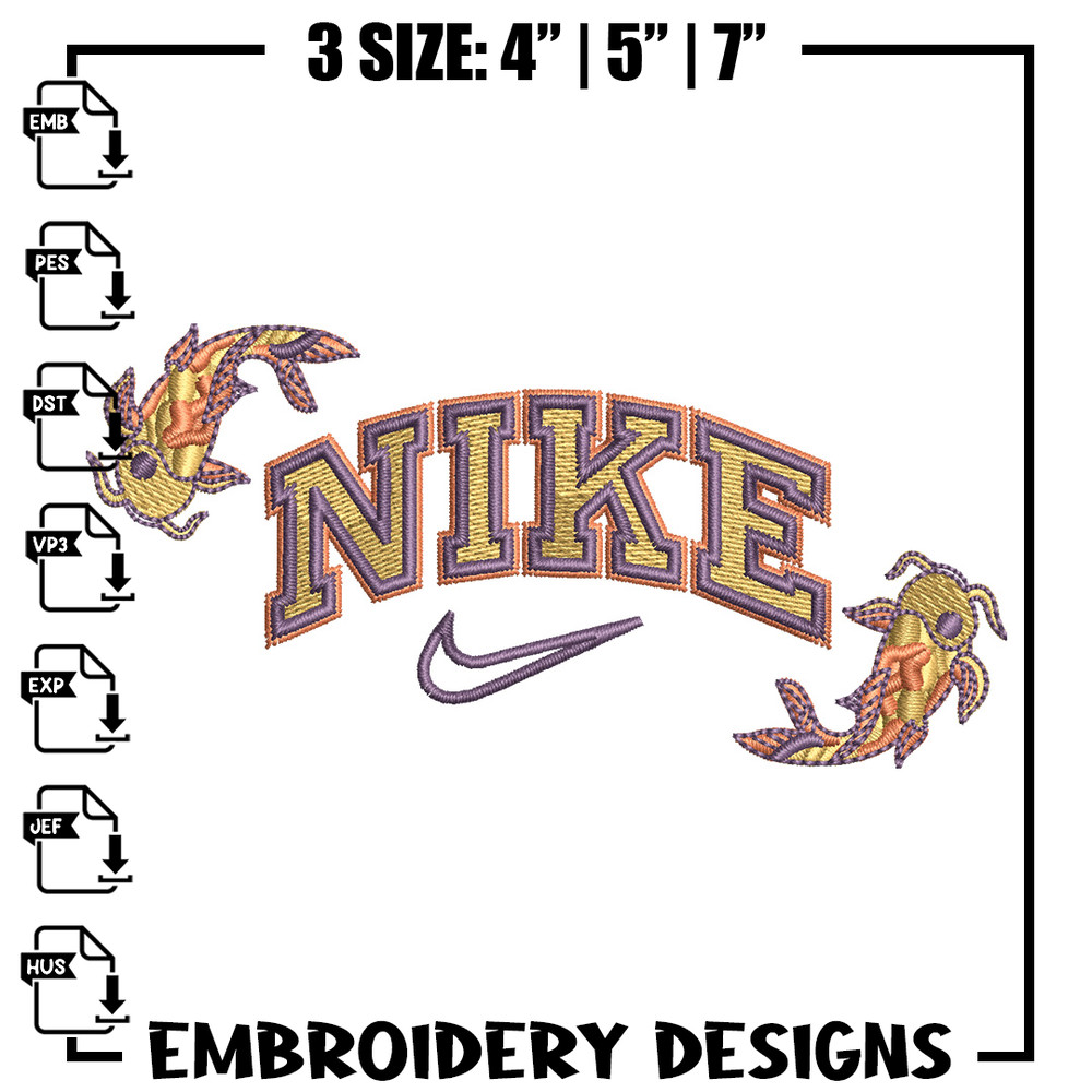 Nike x fish embroidery design, Fish embroidery, Nike design, Embroidery shirt, Embroidery file,Digital download.jpg