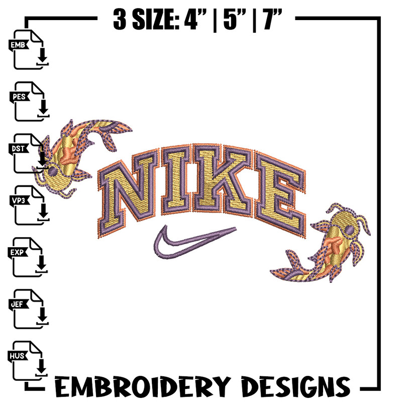 Nike x fish embroidery design, Fish embroidery, Nike design, Embroidery shirt, Embroidery file,Digital download.jpg