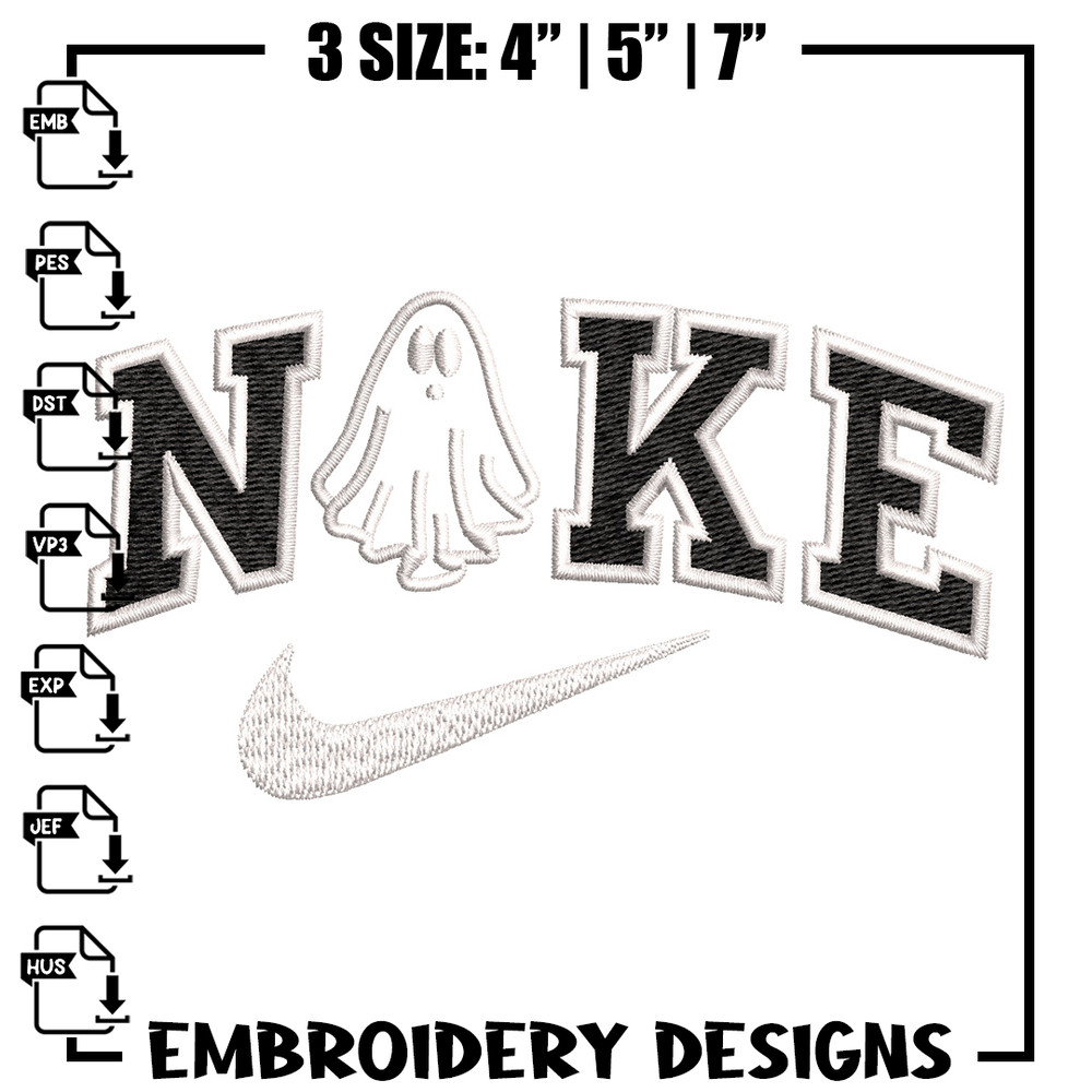Nike x ghost embroidery design, Ghost embroidery, Nike design, Embroidery shirt, Embroidery file,Digital download.jpg