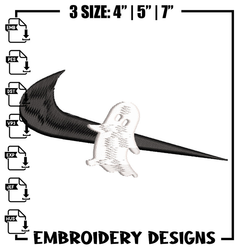 Nike x ghost embroidery design, Horror embroidery, Nike design, Embroidery shirt, Embroidery file,Digital download.jpg