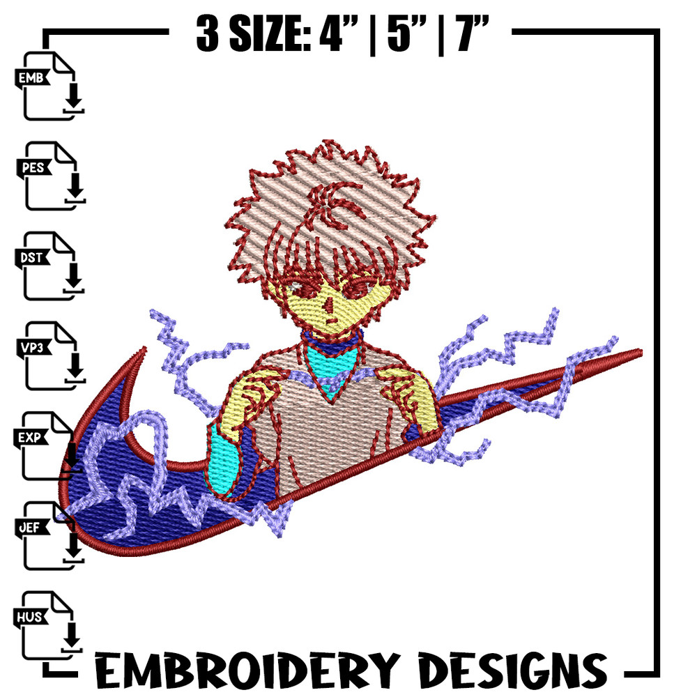 Nike x killua embroidery design, Hxh embroidery, Nike design, Embroidery shirt, Embroidery file, Digital download.jpg