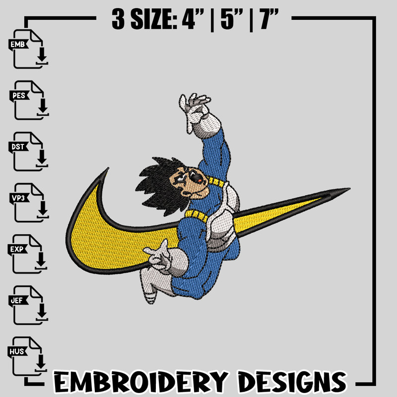 Nike x Vegeta embroidery design, dragon ball embroidery, anime design, logo design, anime shirt, Digital download.jpg