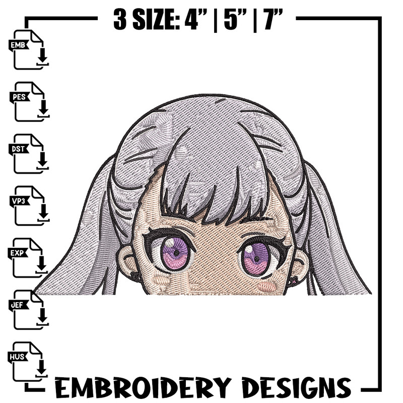 Noelle Peeker Embroidery Design, Black clover Embroidery, Embroidery File, Anime Embroidery,Anime shirt,Digital download.jpg