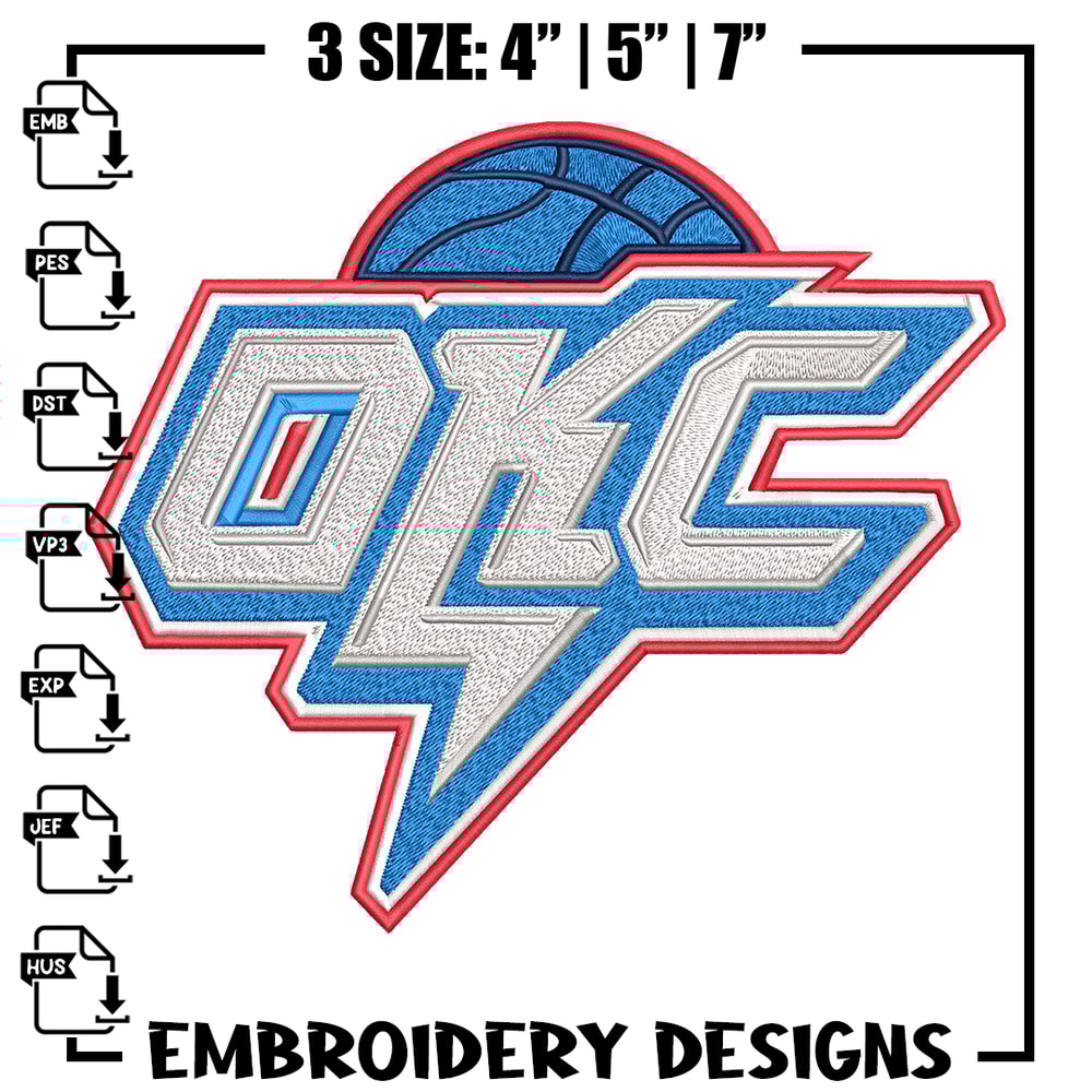 Oklahoma City Thunder logo embroidery design, NBA embroidery, Sport embroidery, Embroidery design, Logo sport embroidery.jpg
