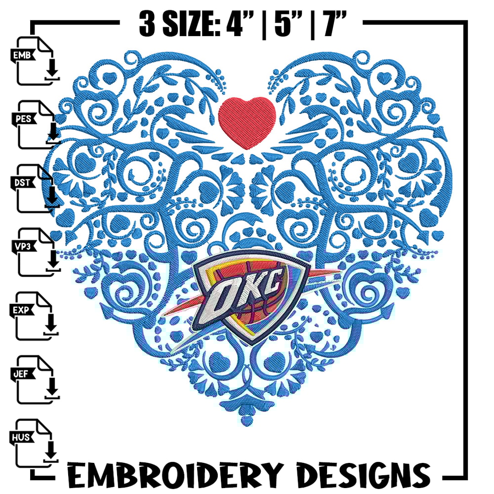 Oklahoma Thunder heart embroidery design, NBA embroidery, Sport embroidery, Embroidery design, Logo sport embroidery.jpg