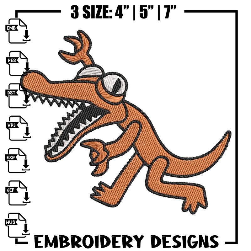 Orange Rainbow Embroidery Design, Rainbow Friends Embroidery, Embroidery File, Anime Embroidery, Digital download..jpg