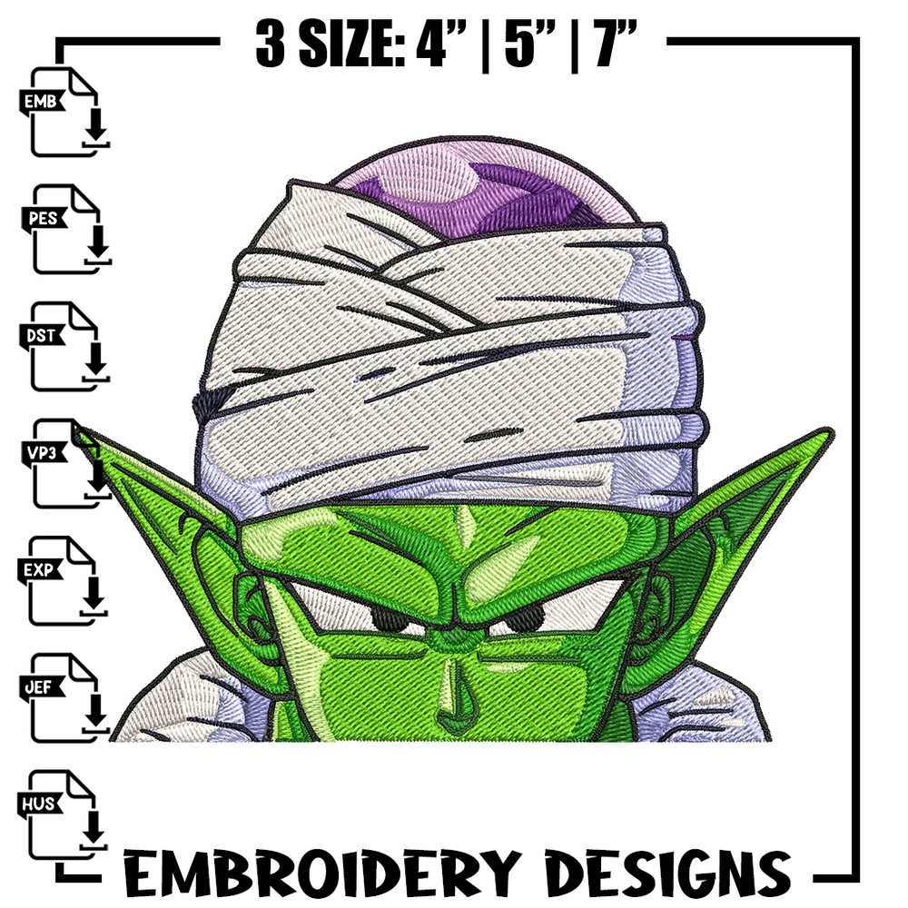 Piccolo Peeker Embroidery Design, Dragonball Embroidery, Embroidery File, Anime Embroidery, Anime shirt,Digital download.jpg
