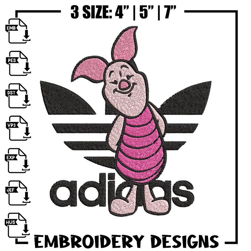 Piglet adidas Embroidery Design, Adidas Embroidery, Brand Embroidery, Embroidery File,Logo shirt,Digital download.jpg