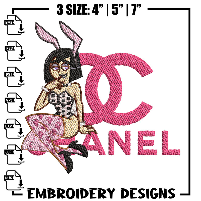 Pink bunny girl Embroidery Design, Gucci Embroidery, Brand Embroidery, Embroidery File, Logo shirt, Digital download.jpg