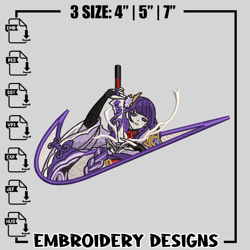 Raiden Shogun nike embroidery design, Raiden Shogun embroidery, game design, nike design, Digital download.jpg