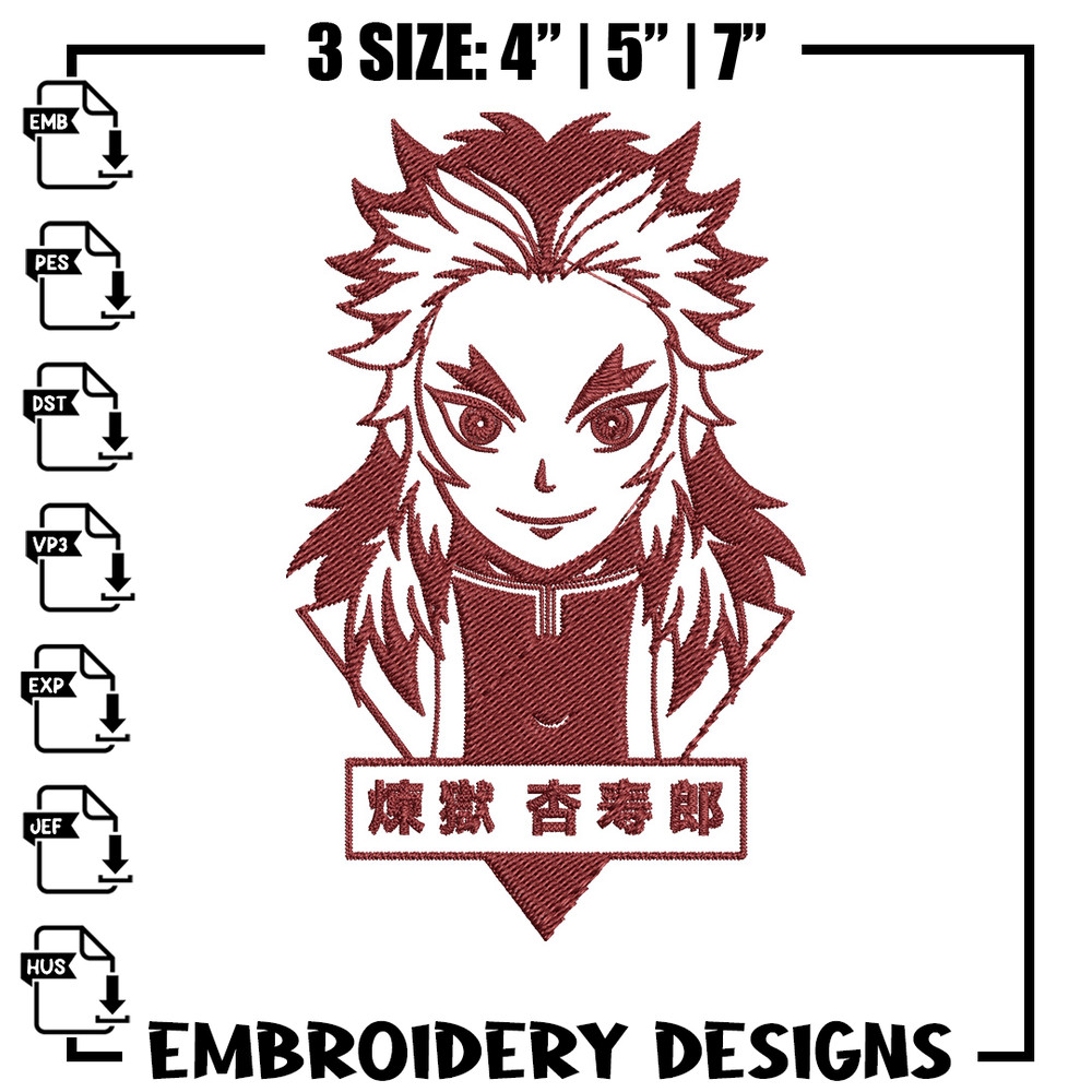 Rengoku poster Embroidery Design, Demon slayer Embroidery, Embroidery File, Anime Embroidery, Digital download..jpg