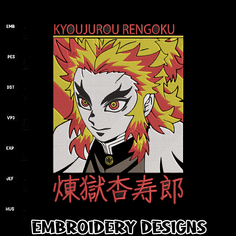 Rengoku Poster Embroidery Design,Demon slayer Embroidery, Embroidery File, Anime Embroidery, Digital download..jpg