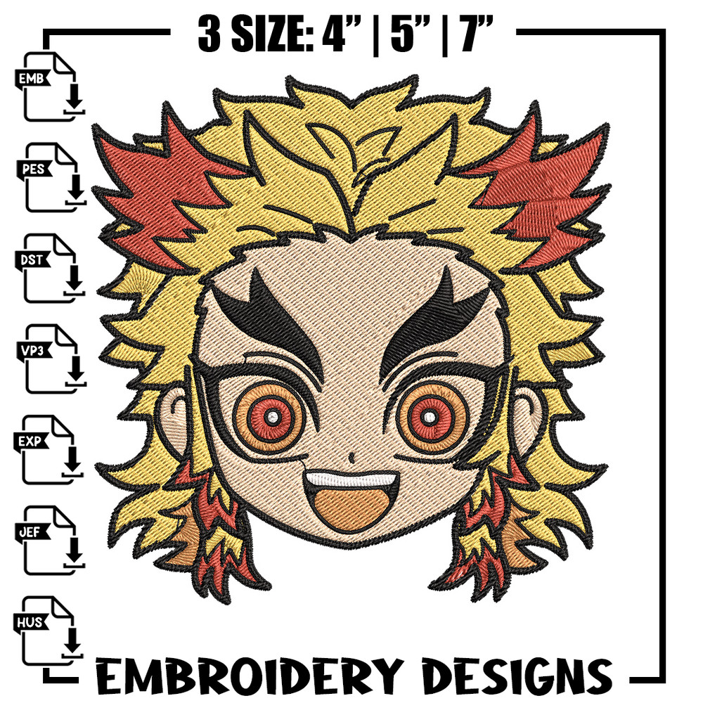 Rengoku sticker Embroidery Design, Demon slayer Embroidery, Embroidery File, Anime Embroidery, Digital download.jpg