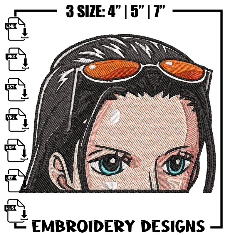 Robin Peeker Embroidery Design, One piece Embroidery, Embroidery File, Anime Embroidery, Anime shirt, Digital download.jpg