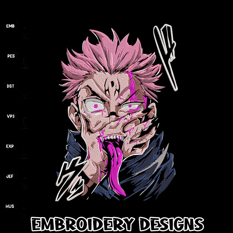 Ryomen Sukuna Embroidery Design, Jujutsu Embroidery, Embroidery File, Anime Embroidery,Anime shirt,Digital download.jpg