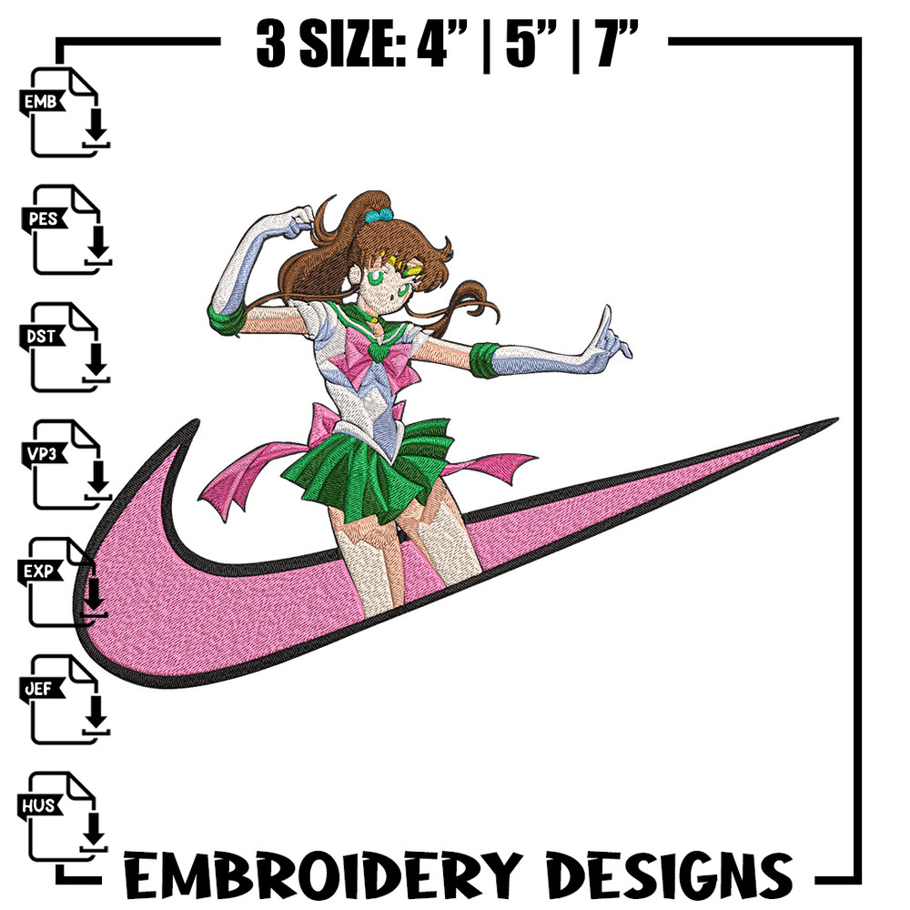 Sailor Jupiter Embroidery Design, Sailor moon Embroidery, Embroidery File, Nike Embroidery, Anime shirt,Digital download.jpg