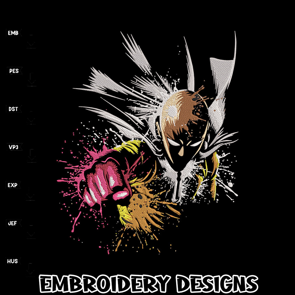 Saitama punch Embroidery Design, One punch man Embroidery,Embroidery File, Anime Embroidery,Anime shirt,Digital download.jpg