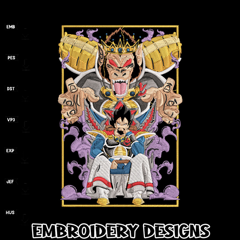 Saiyan king Embroidery Design, Dragonball Embroidery, Embroidery File, Anime Embroidery, Anime shirt, Digital download.jpg