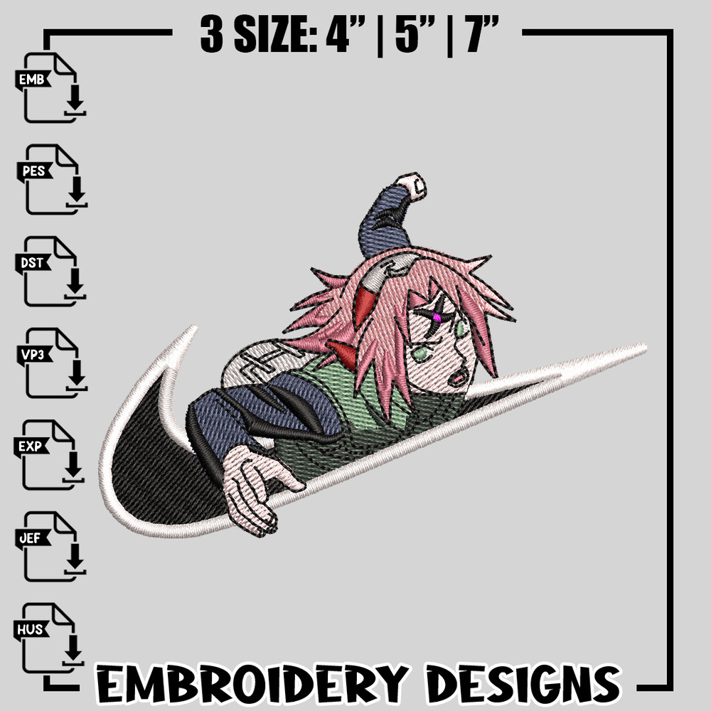 Sakura Haruno embroidery design, Naruto embroidery, anime design, logo design, anime shirt, Digital download.jpg