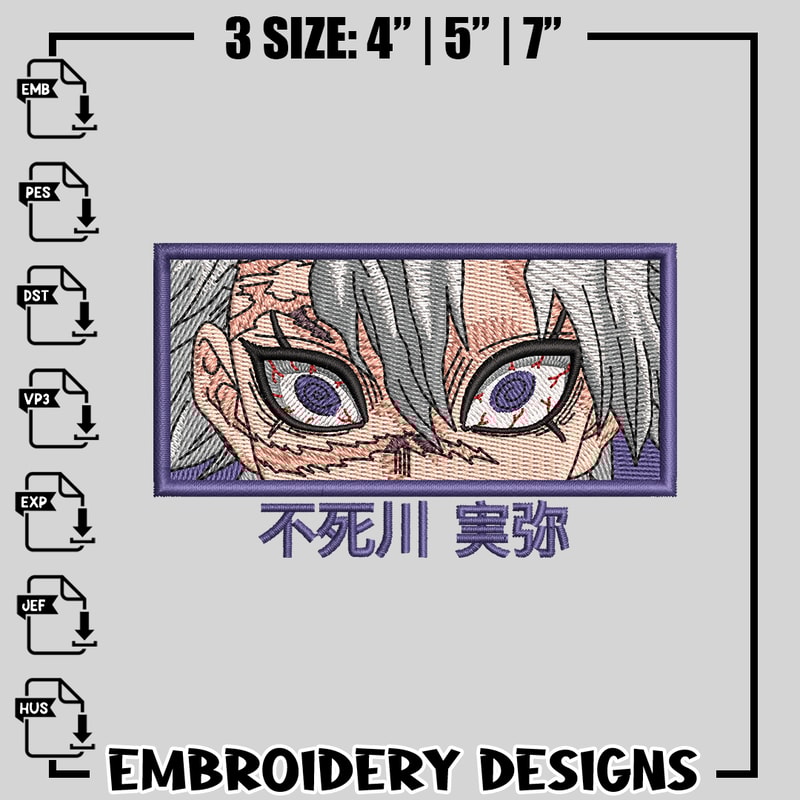 Sanemi Shinazugawa embroidery design, Kimetsu no Yaiba embroidery, anime design, logo design, Digital download.jpg