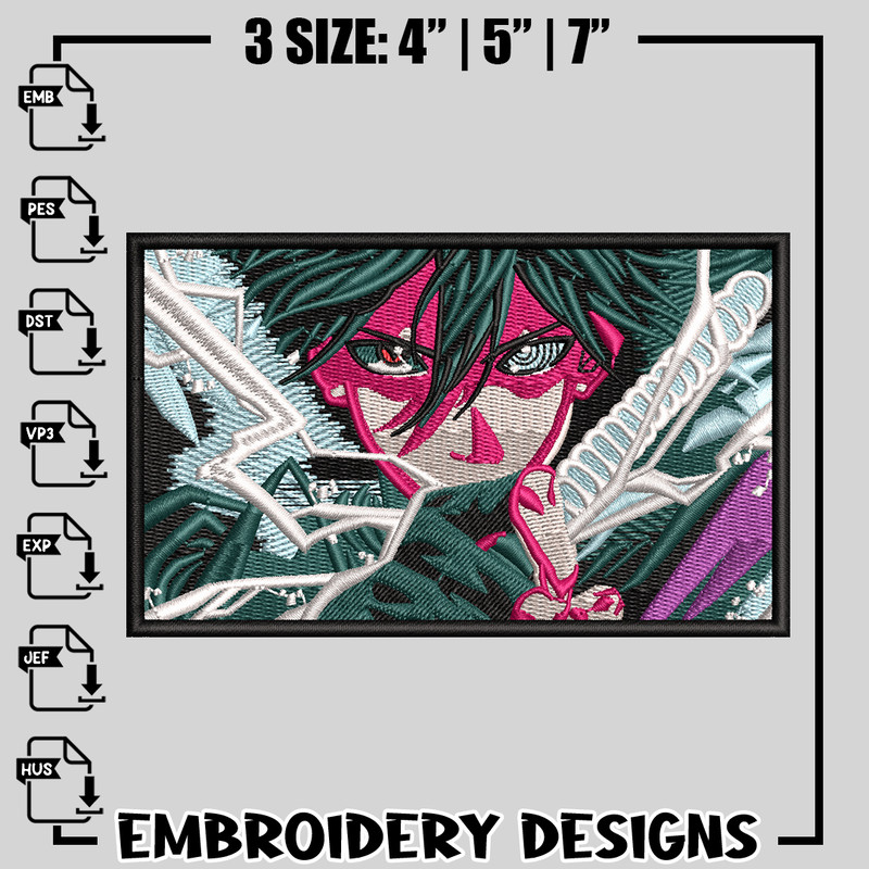 Sasuke uchiha embroidery design, Naruto embroidery, anime design, logo design, anime shirt, Instant download.jpg