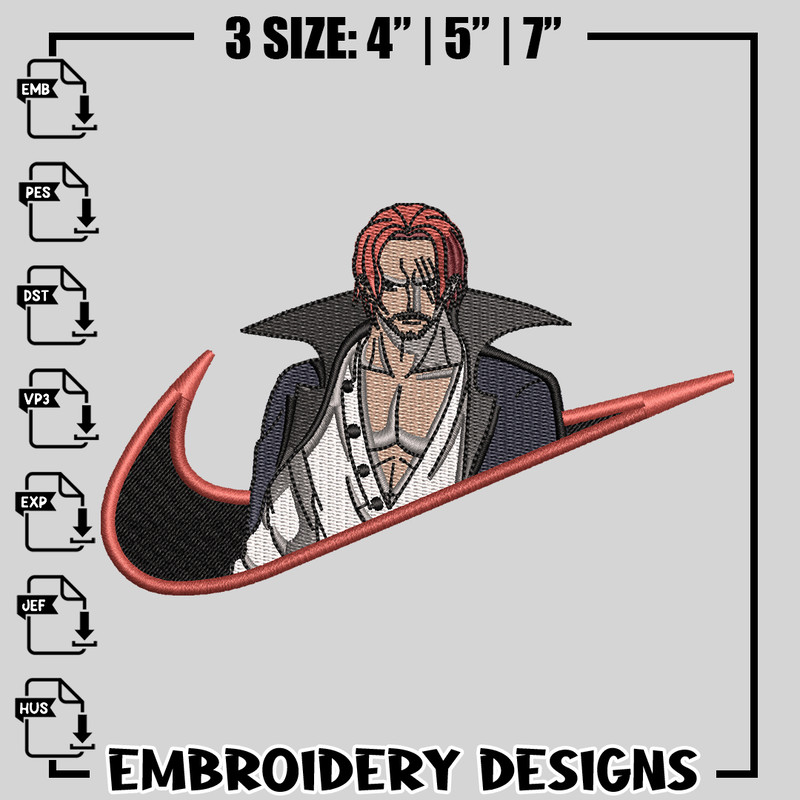 Shanks nike embroidery design, One Piece embroidery, nike design, logo design, anime shirt, Digital download.jpg