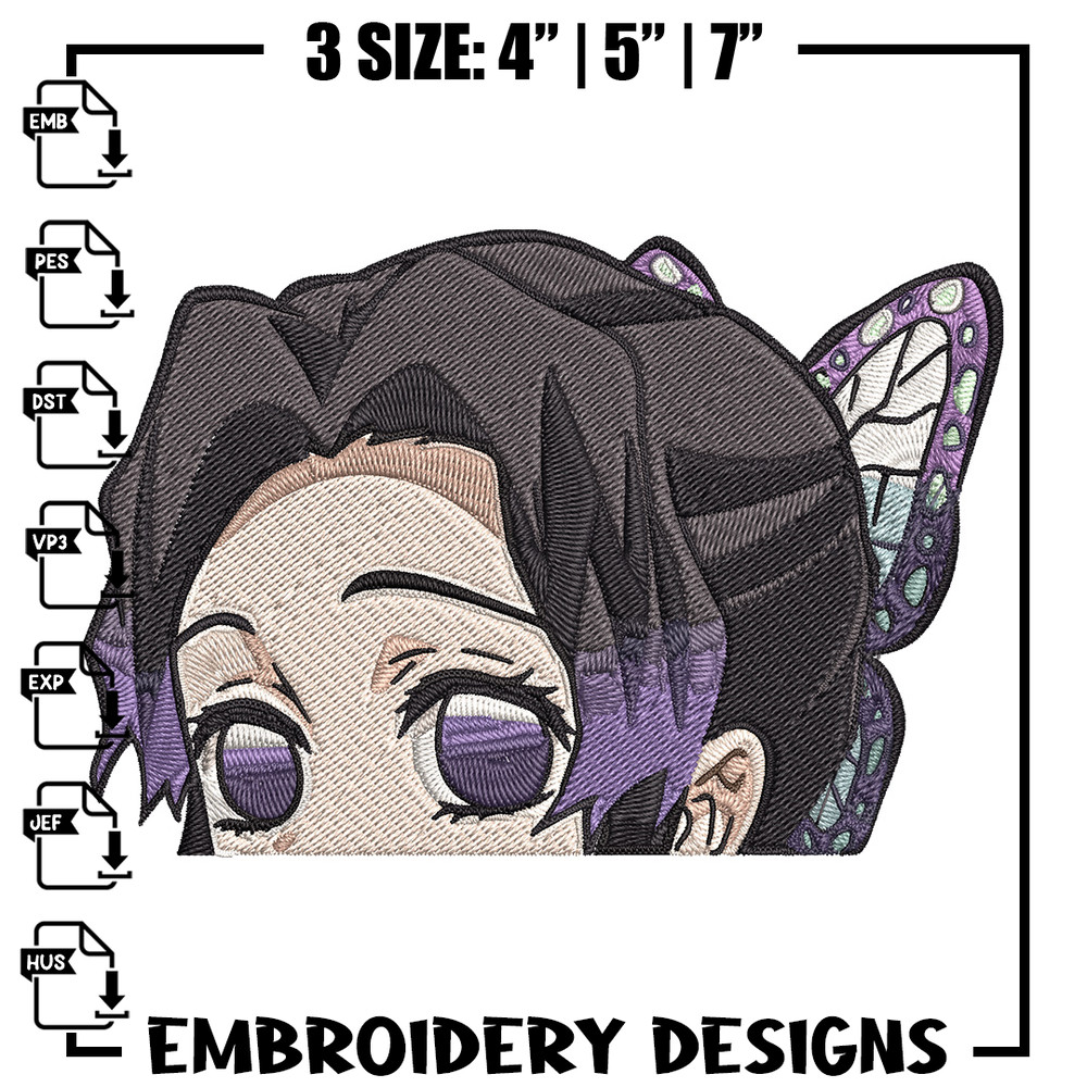 Shinobu Peeker Embroidery Design, Demon slayer Embroidery, Embroidery File, Anime Embroidery, Digital download.jpg