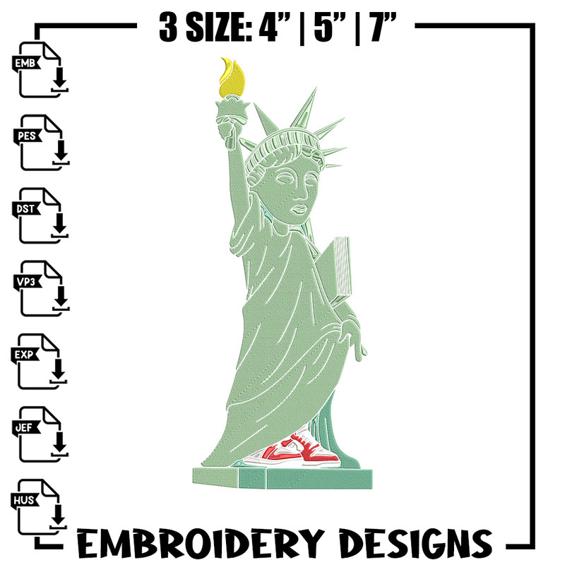 Statue of Liberty Embroidery Design, Logo Embroidery, Embroidery File, Anime Embroidery, Anime shirt, Digital download.jpg