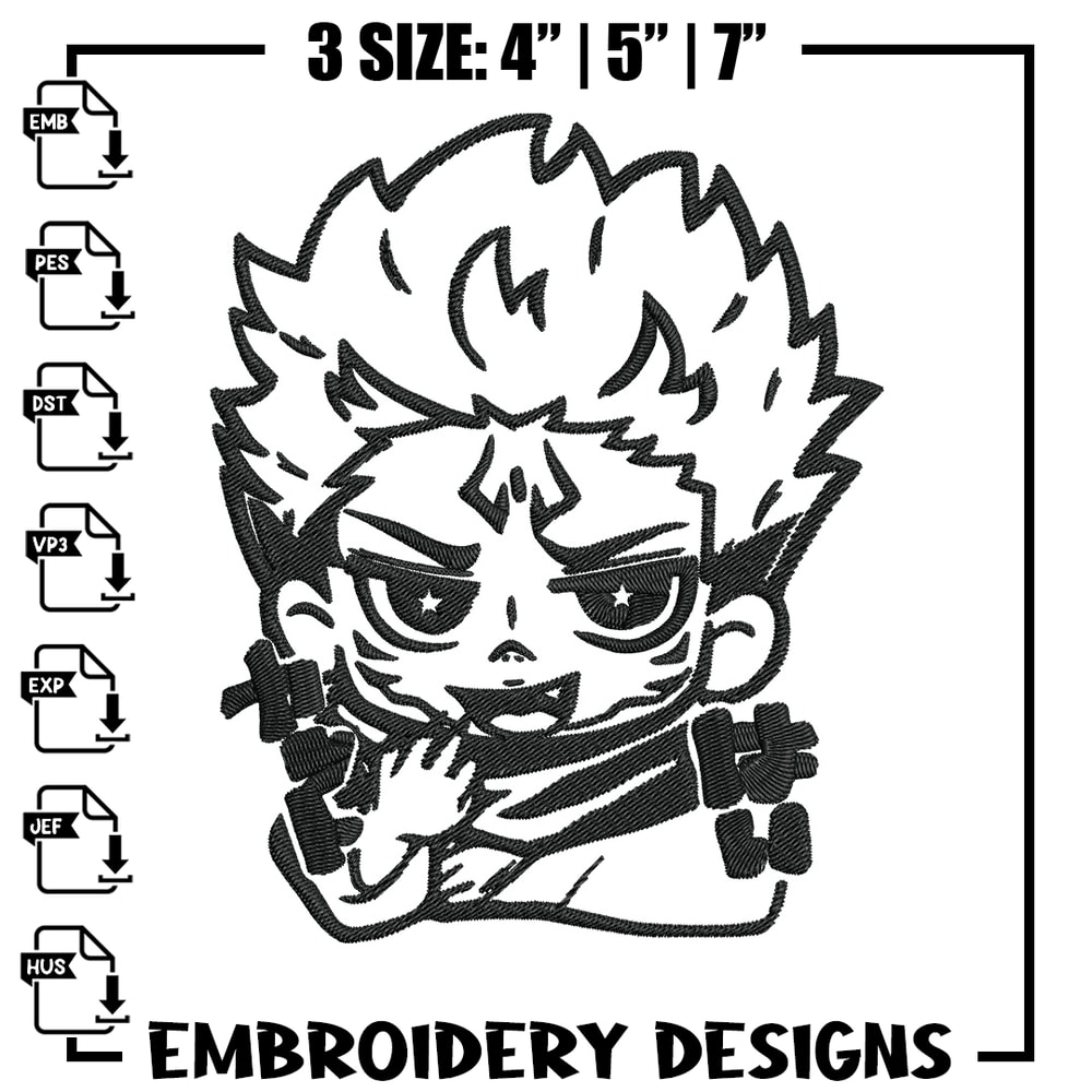 Sukuna chibi Embroidery Design, Jujutsu Embroidery, Embroidery File, Anime Embroidery, Anime shirt, Digital download..jpg
