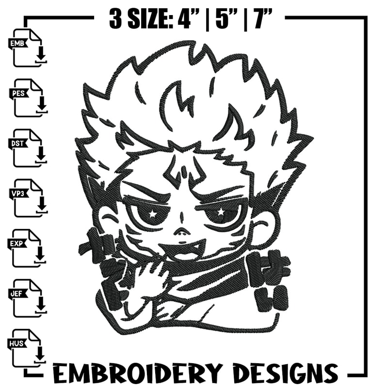 Sukuna chibi Embroidery Design, Jujutsu Embroidery, Embroidery File, Anime Embroidery, Anime shirt, Digital download..jpg