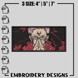sukuna embroidery design, jujutsu kaisen embroidery, anime design, logo design, anime shirt, digital download