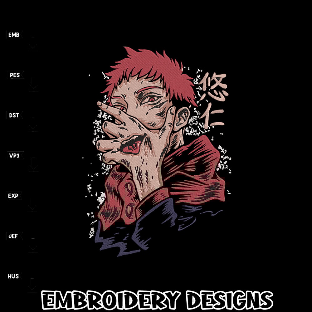 Sukuna poster Embroidery Design, Jujutsu Embroidery,Embroidery File, Anime Embroidery, Anime shirt, Digital download..jpg