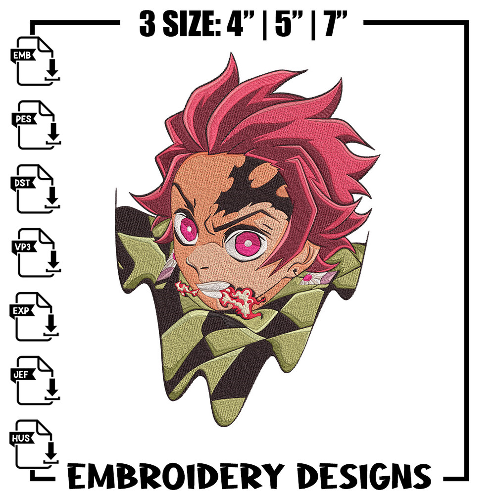 Tanjiro demon Embroidery Design, Demon slayer Embroidery, Embroidery File, Anime Embroidery,Anime shirt,Digital download.jpg