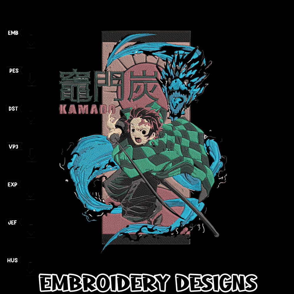 Tanjiro kamado Embroidery Design,Demon slayer Embroidery,Embroidery File, Anime Embroidery,Anime shirt, Digital download.jpg