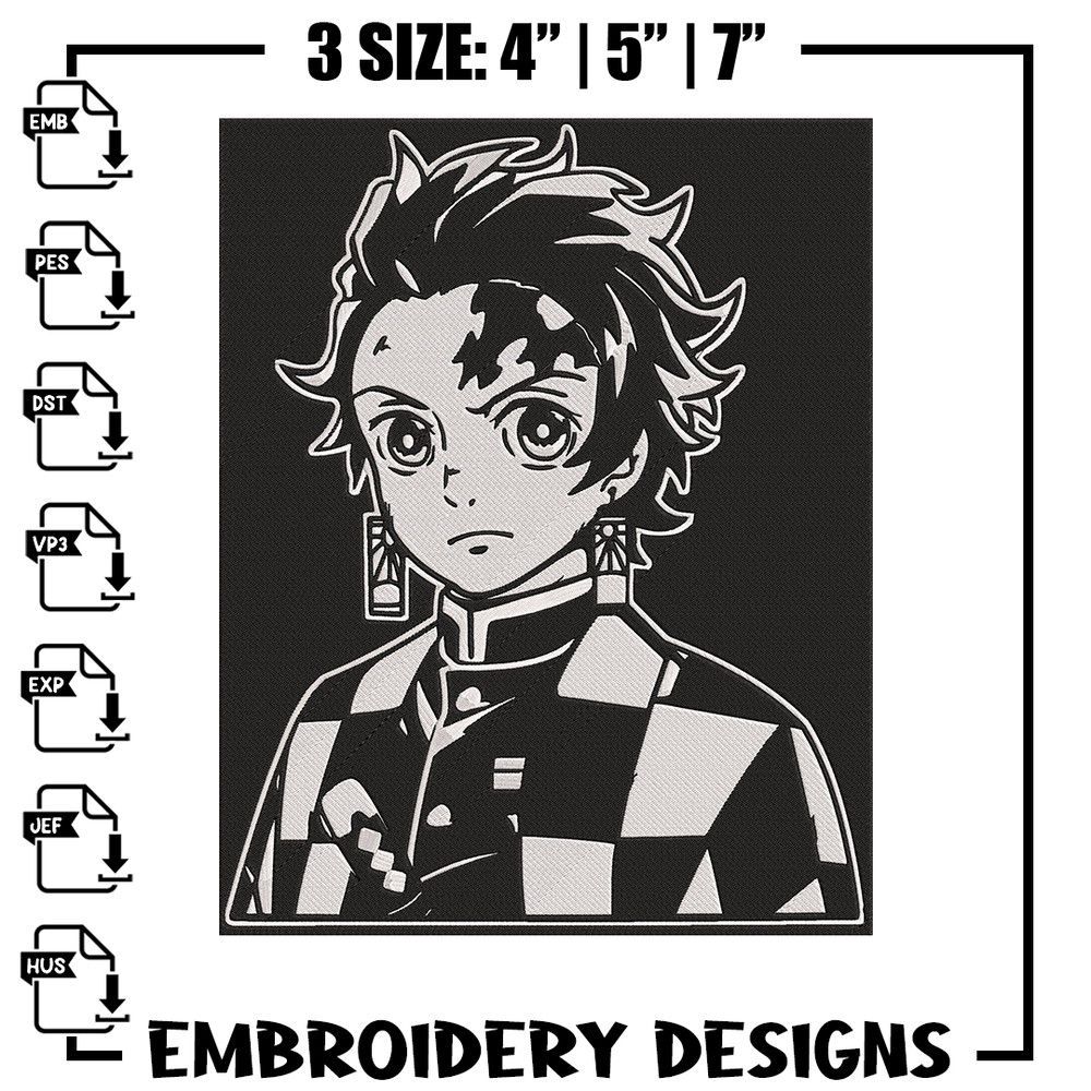 Tanjiro poster Embroidery Design, Demon slayer Embroidery, Embroidery File,Anime Embroidery,Anime shirt,Digital download.jpg