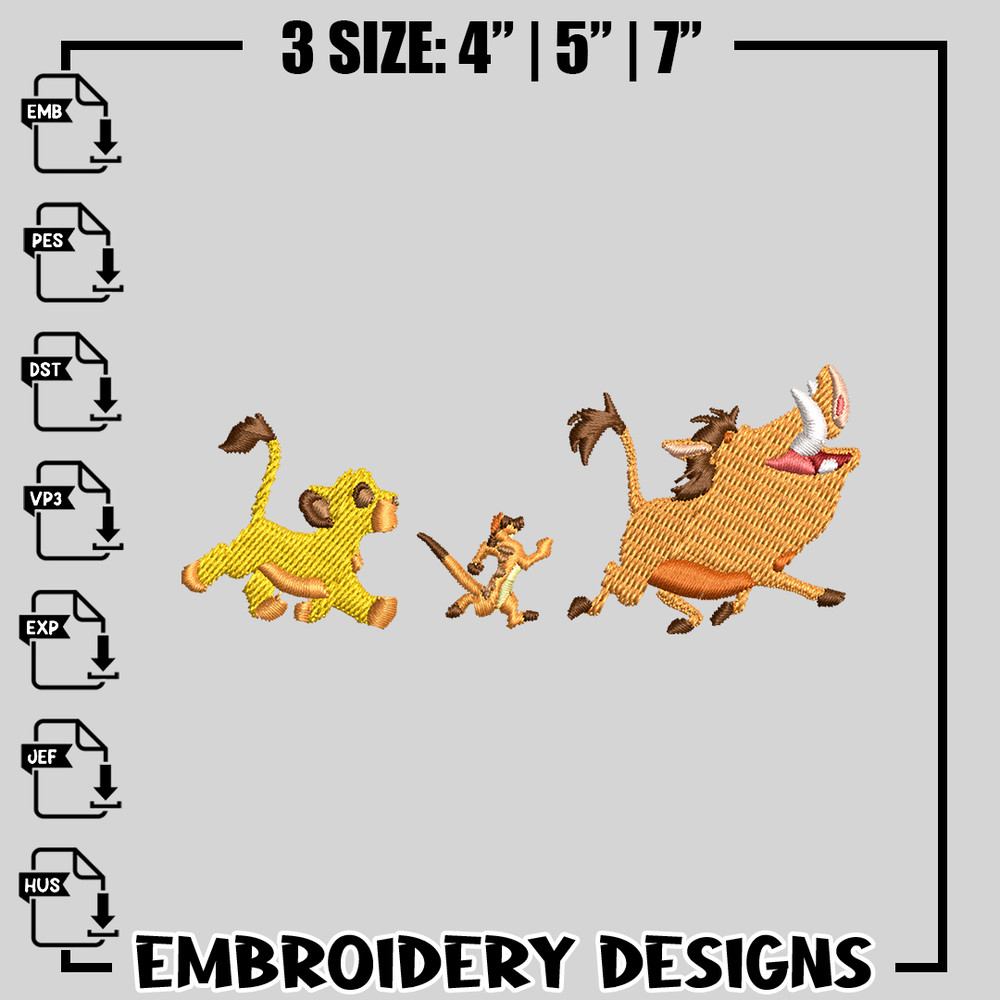 The Lion King embroidery design, cartoon embroidery, cartoon design, logo design, cartoon shirt, Digital download.jpg