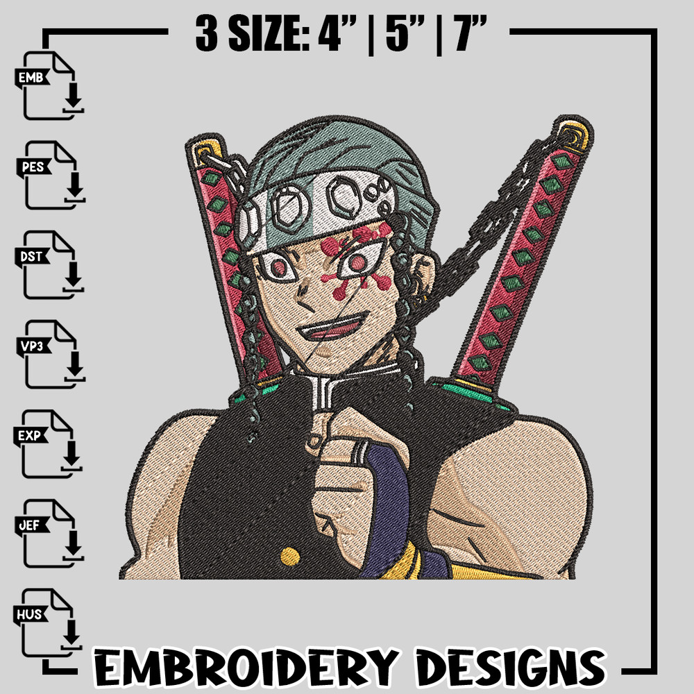 Uzi Tengen embroidery design, Kimetsu no Yaiba embroidery, anime design, logo design, anime shirt, Instant download 1.jpg