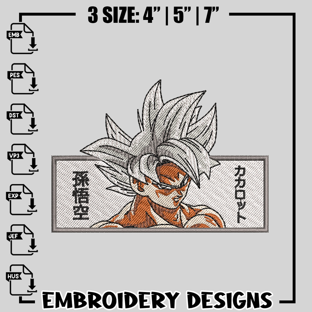 Wallpaper goku embroidery design, dragon ball embroidery, anime design, logo design, anime shirt, Digital download.jpg