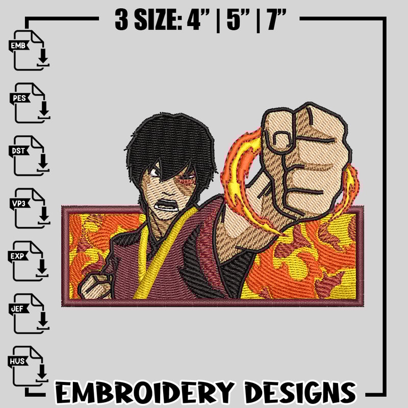 Zuko embroidery design, Zuko embroidery, logo design, anime design, anime shirt, Digital download.jpg