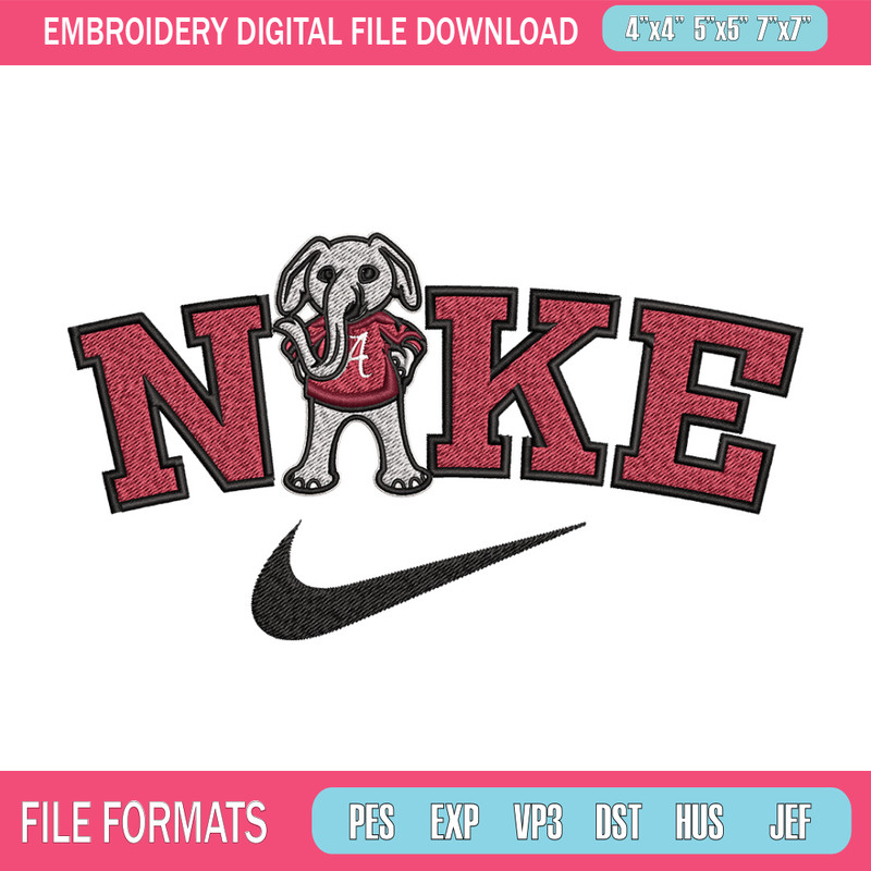 Alabama Crimson Tide embroidery design, NCAA embroidery, Nike design, Embroidery file,Embroidery shirt,Digital download 1.jpg