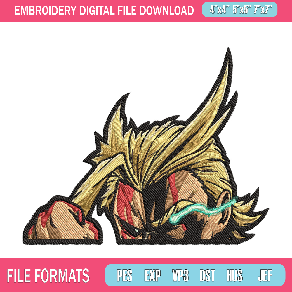 All Might Embroidery Design, Mha Embroidery, Embroidery File, Anime Embroidery, Anime shirt, Digital download.jpg