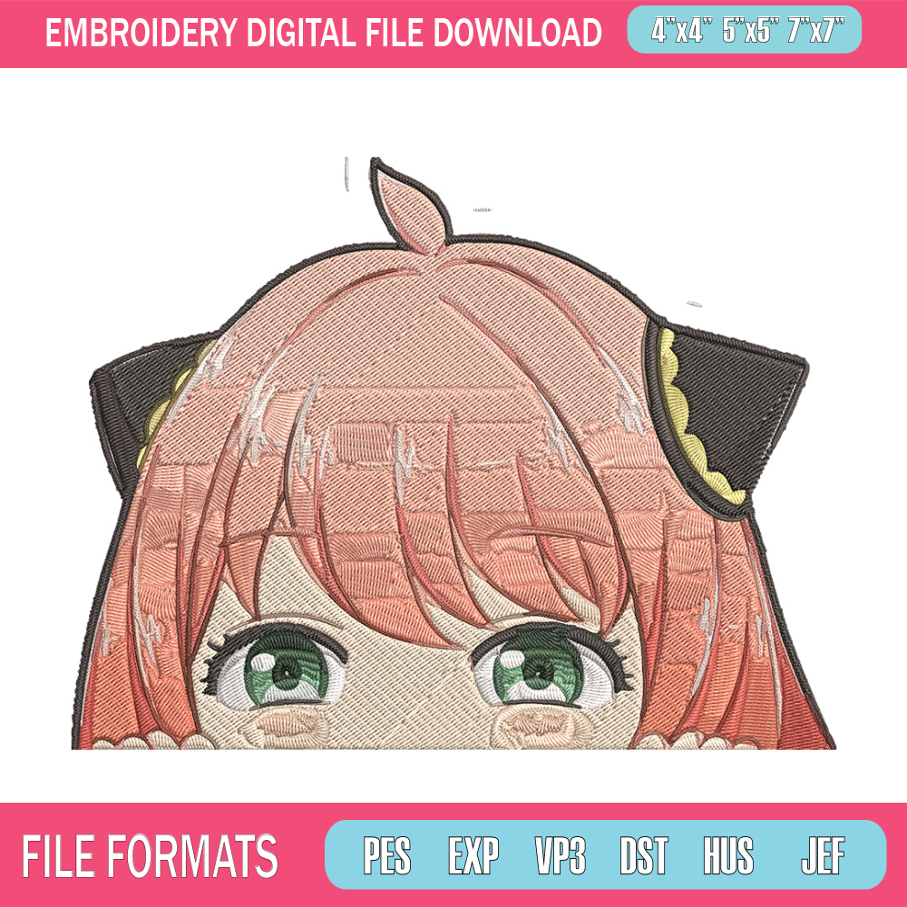 Anya Peek Embroidery Design, Spy x family Embroidery, Embroidery File, Anime Embroidery, Anime shirt, Digital download.jpg