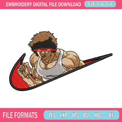baki angry face nike embroidery design, baki embroidery, nike design, anime design, anime shirt, digital download 1
