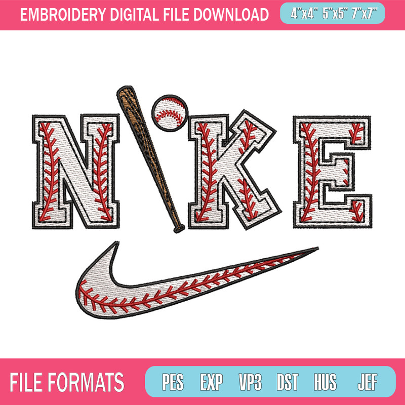 Baseball x nike embroidery design, Baseball embroidery, Nike design, Embroidery shirt, Embroidery file, Digital download.jpg