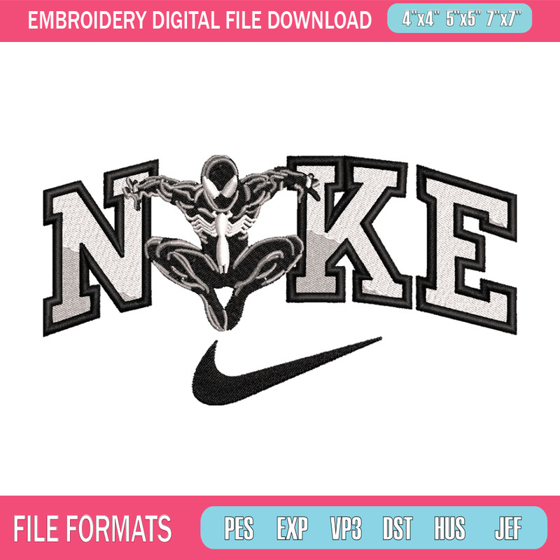 Black Spiderman Nike embroidery design, Black Spiderman embroidery, Nike design, movie design, Digital download 1.jpg