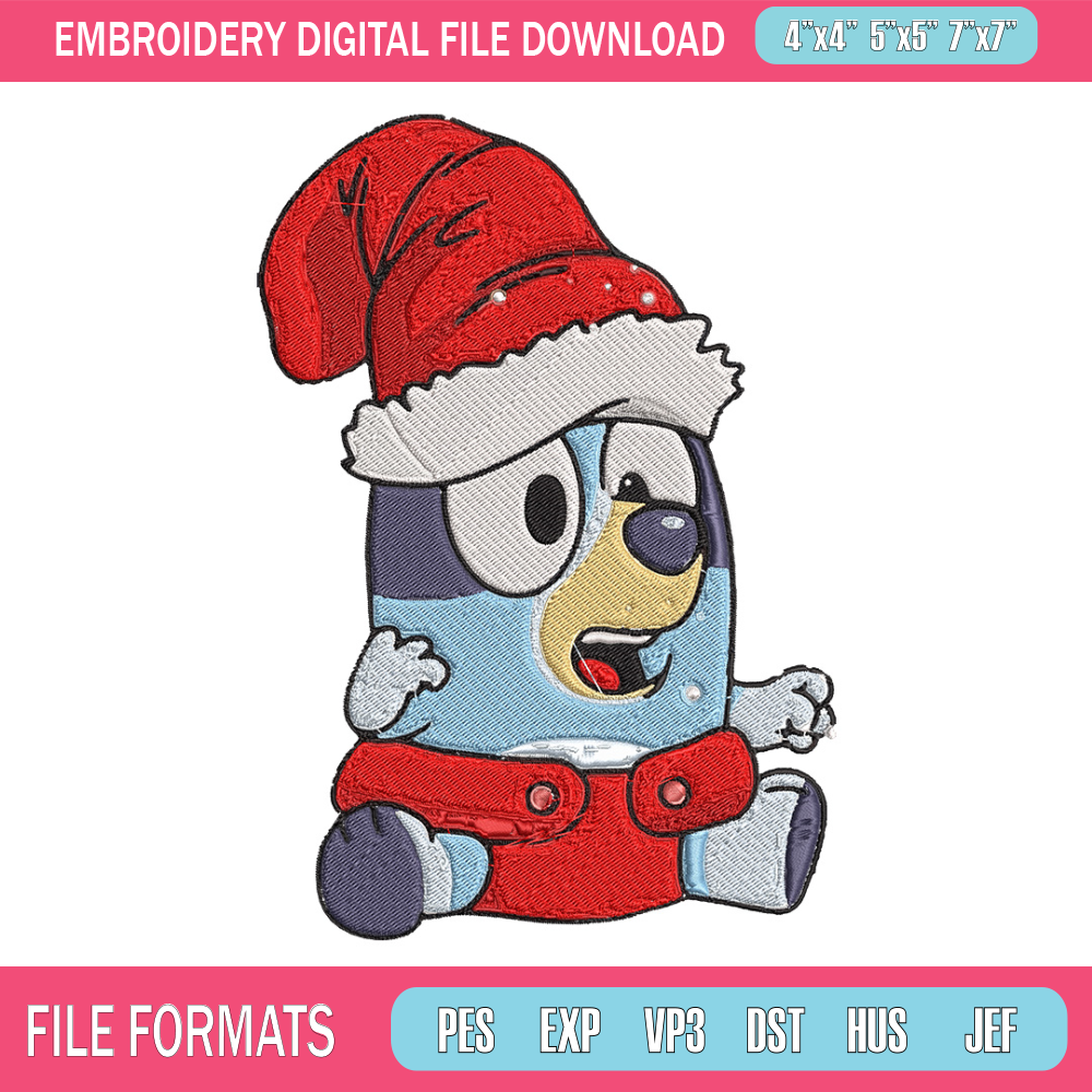 Bluey baby Embroidery Design, Bluey Embroidery, Embroidery File, Chrismas Embroidery,Anime shirt, Digital download..jpg