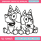 Bluey Bingo Coloring Pages Embroidery, Bluey Embroidery, Embroidery File, cartoon design, logo shirt, Digital download. 1.jpg