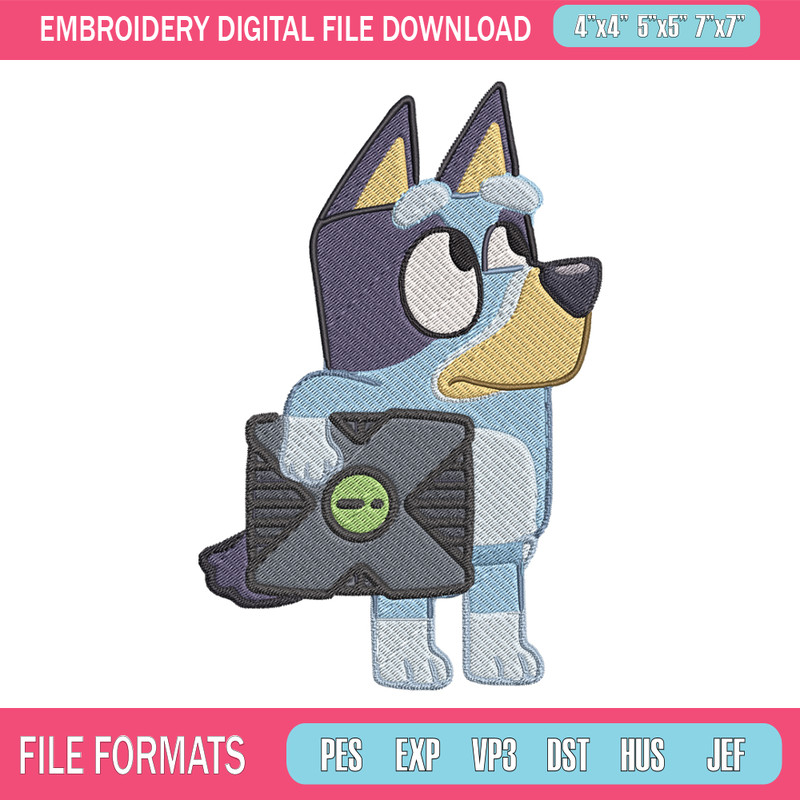 Bluey cartoon Embroidery, Bluey Embroidery, Embroidery File, cartoon design, cartoon shirt, Digital download. 1.jpg